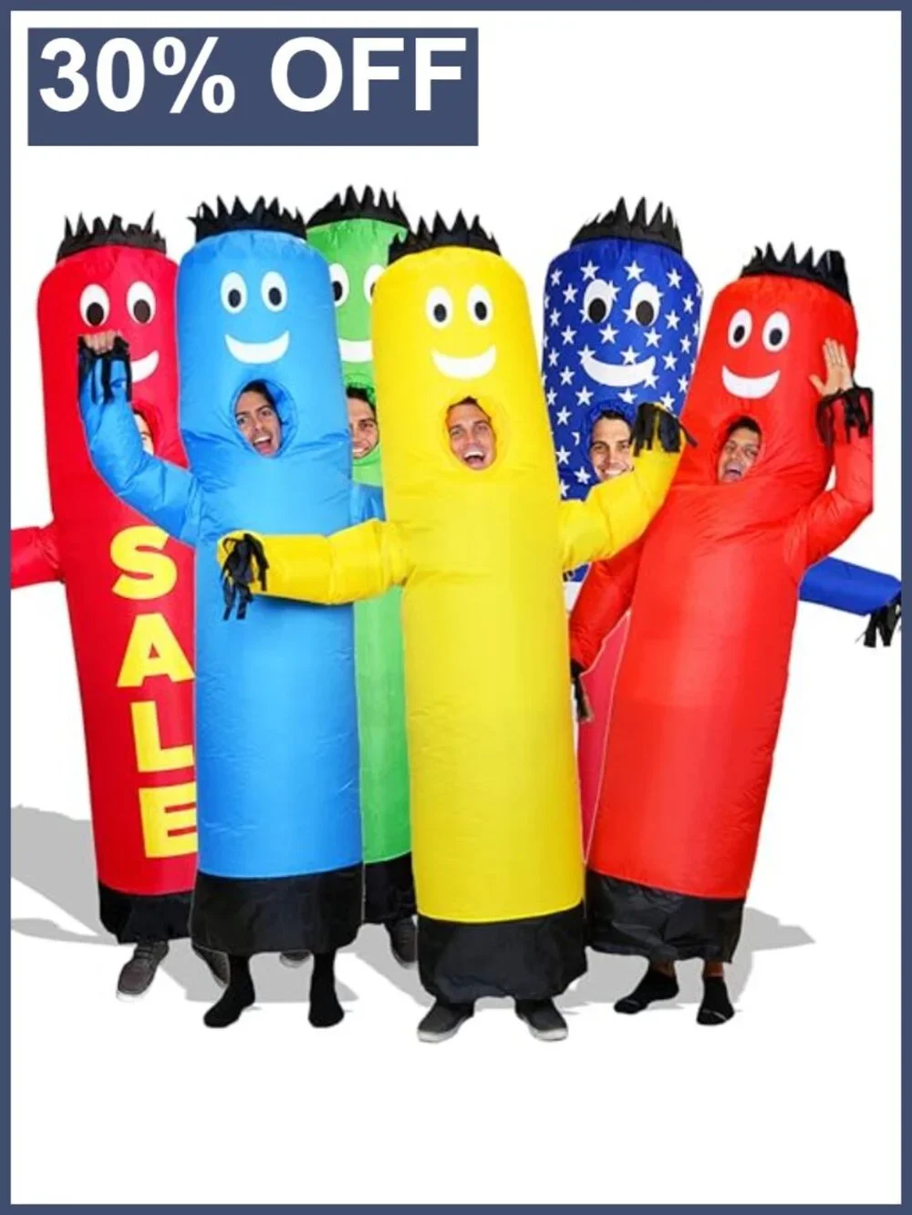 Inflatable Tube Man Costume Adult Wacky Wavy Arm Guy Funny Halloween